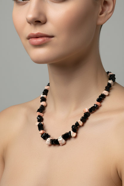 Collana in Corallo Rosa e Corallo Nero