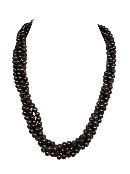 Collana Torchon di Perle Nere