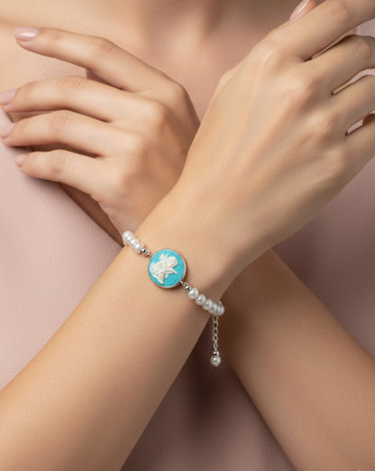 Bracciale in Pasta di Turchese incisione "Putto"