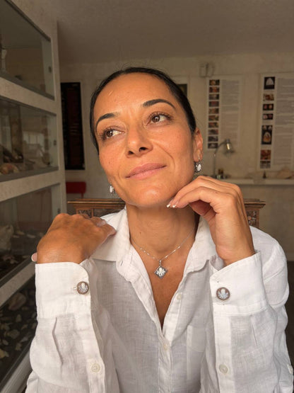 Orecchini in Cammeo Artistico incisione Polpo