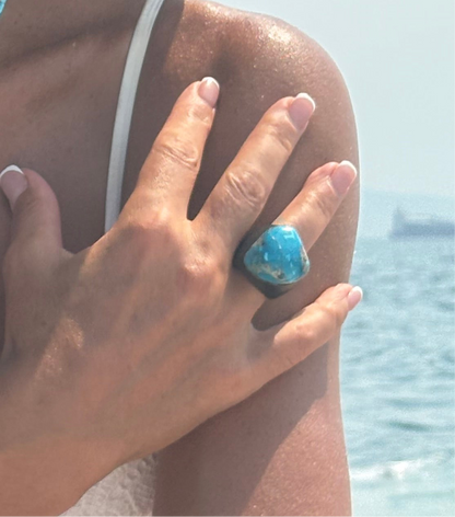Anello Ebano e Turchese