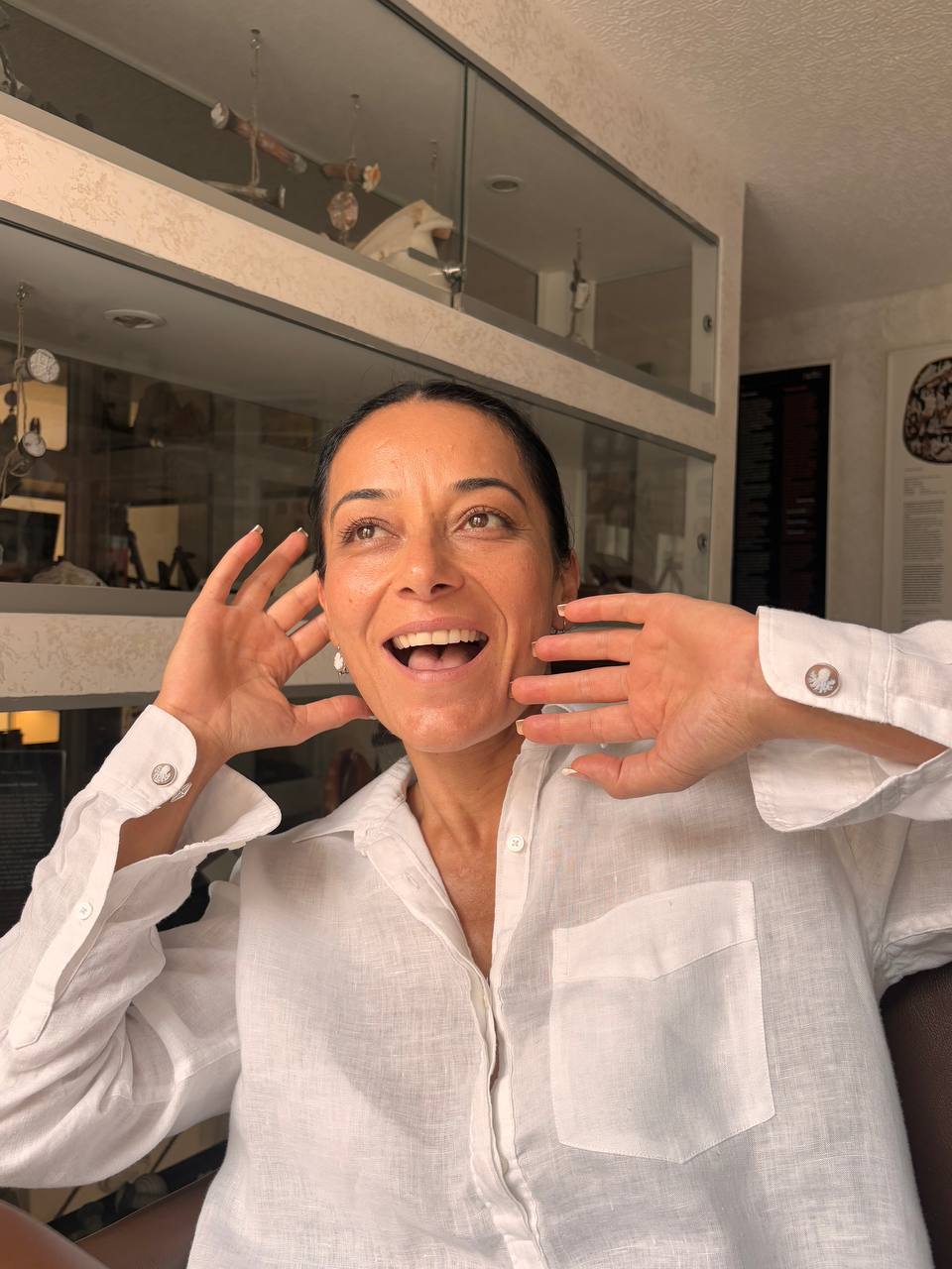 Gemelli in Cammeo Artistico Incisione Polpo