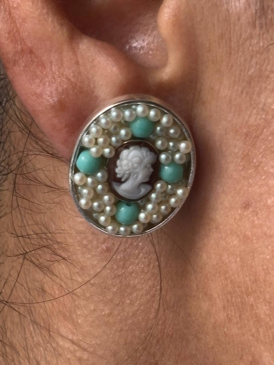 Orecchini in Cammeo Profilo di Donna