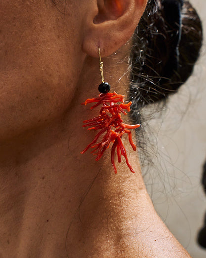 Orecchini in Frange di Corallo e Agata