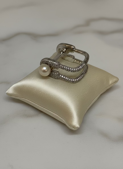 Anello con Perla e Zirconi