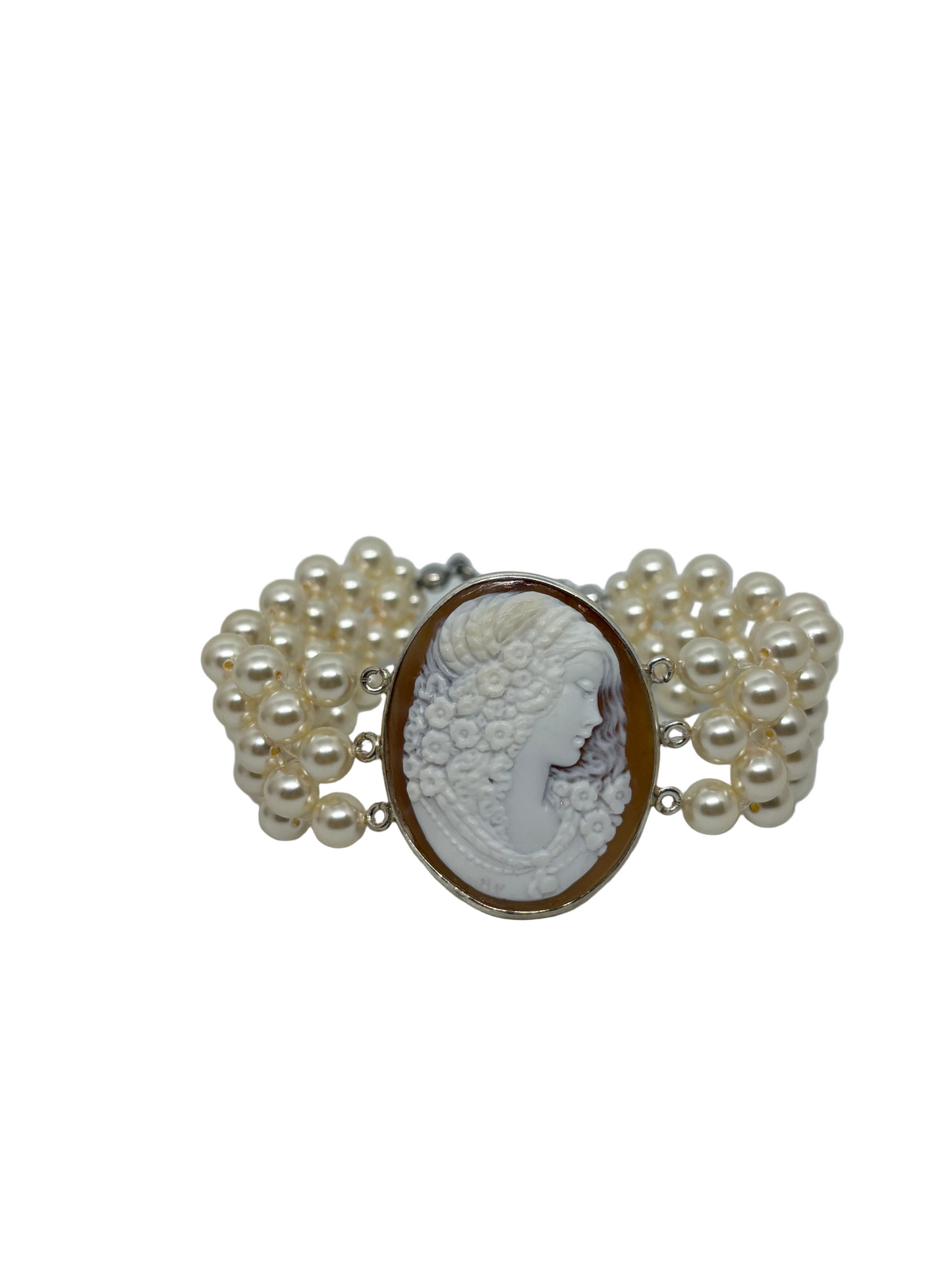Bracciale in Cammeo Artistico incisione "Profilo di Donna"