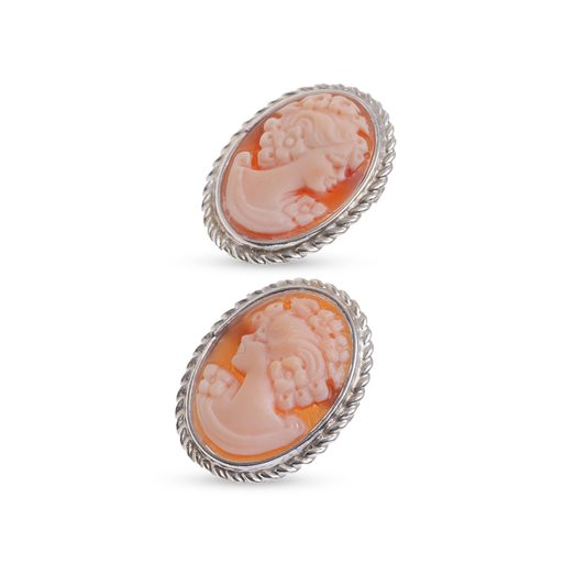 Cameo Earrings Profile Woman