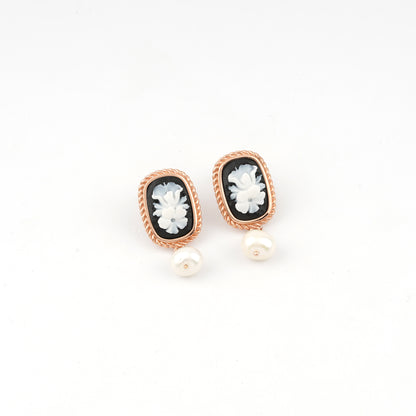 Raffaello Cameo Bouquet Italian Cameo Earrings