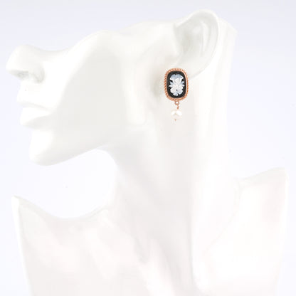 Raffaello Cameo Bouquet Italian Cameo Earrings