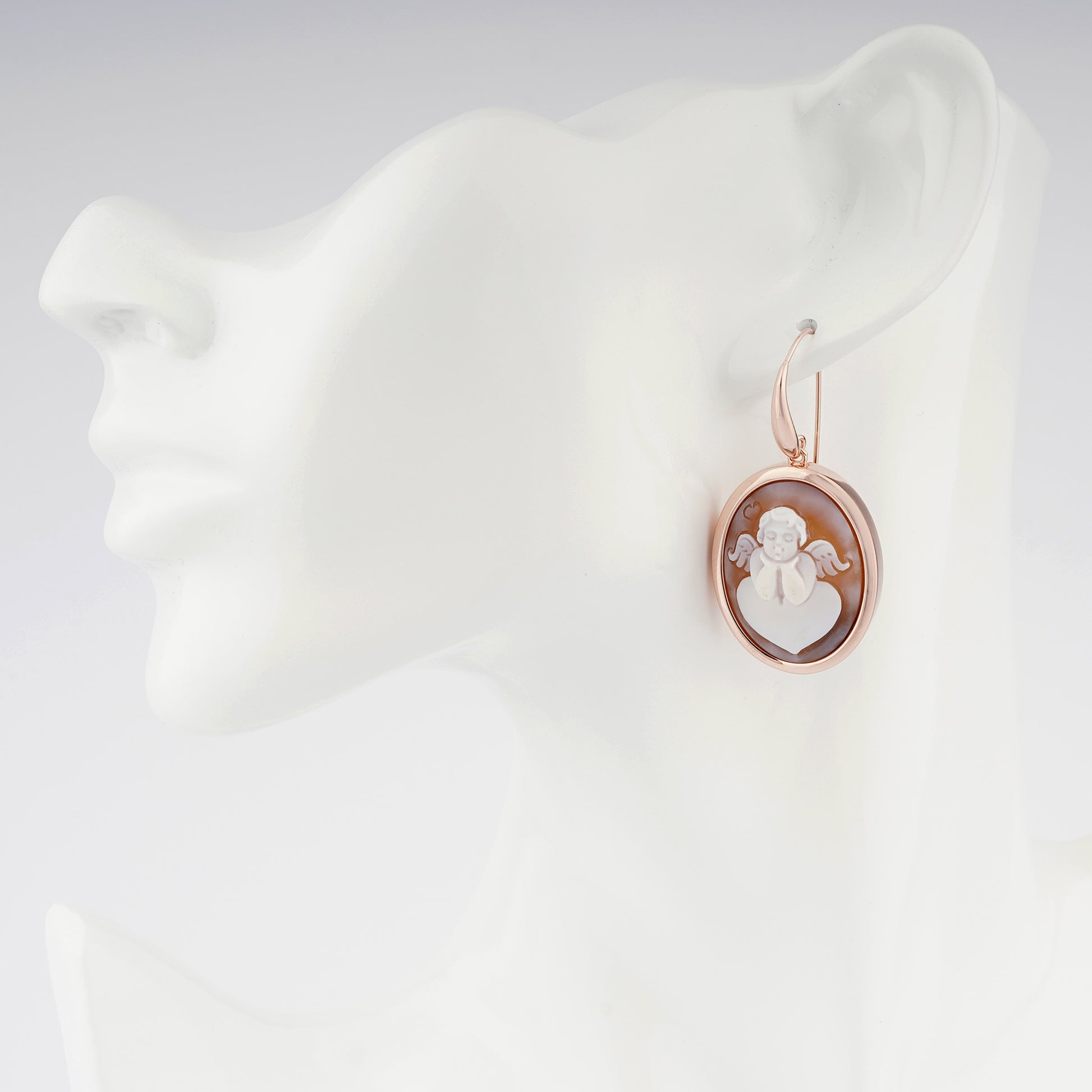 Italian Cameo Earrings Romantic Putto Cameo1