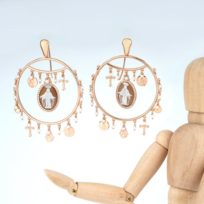 Italian Cameo Earrings Sacred Cameo Maddona