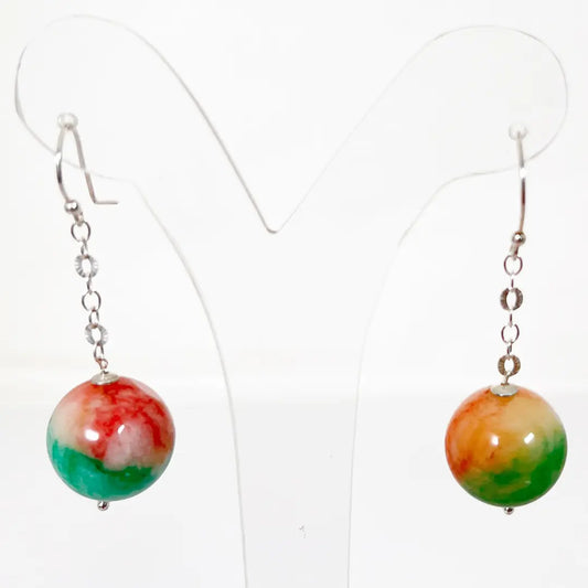 Fantasy Earrings in Silver and Agate