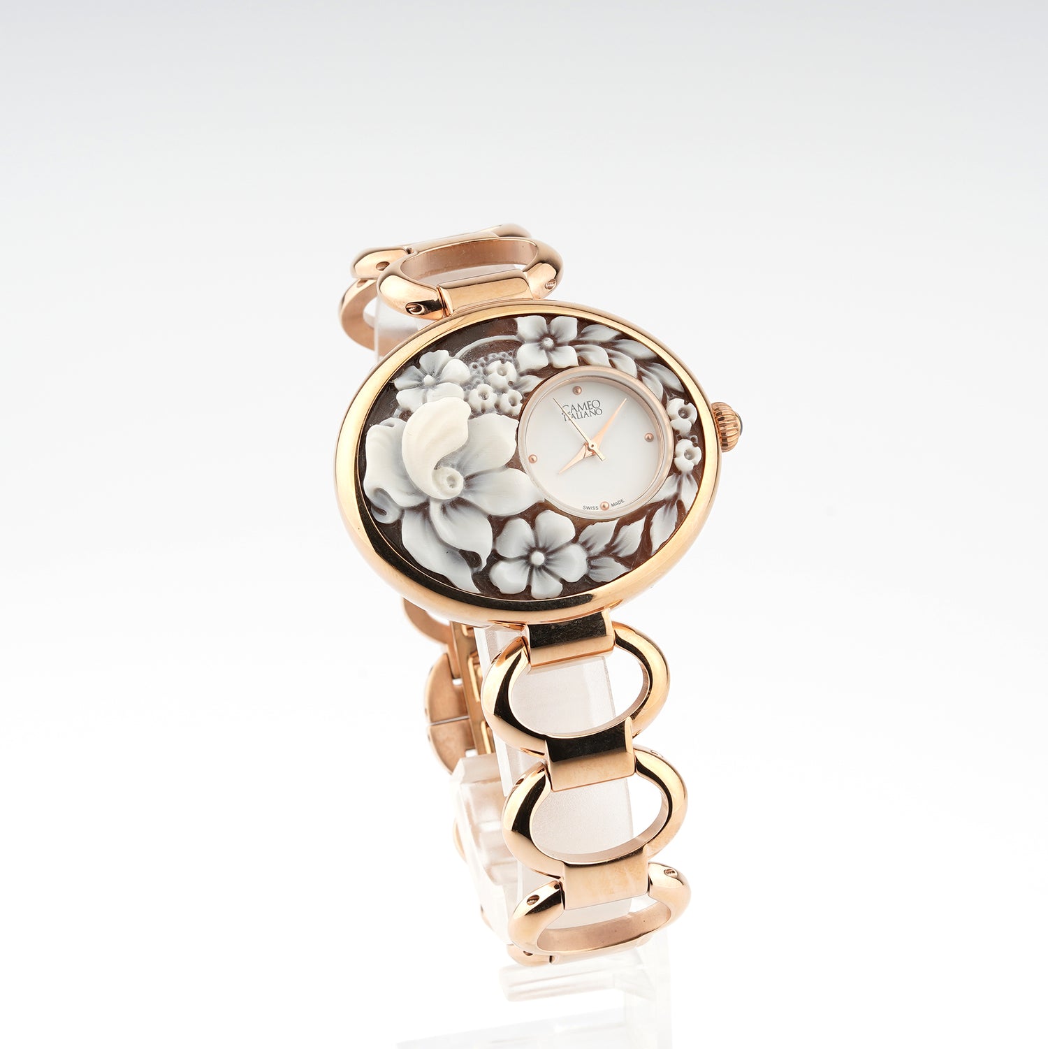 Orologio-Cameo-Italiano-Partenope-Cammeo-Bouquet-Rame