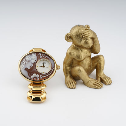 Orologio-Cameo-Italiano-Partenope-Cammeo-Profilo-Donna-Oro