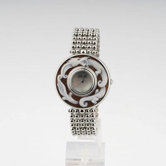 Italian Cameo Watch Partenope Cameo Serpenti