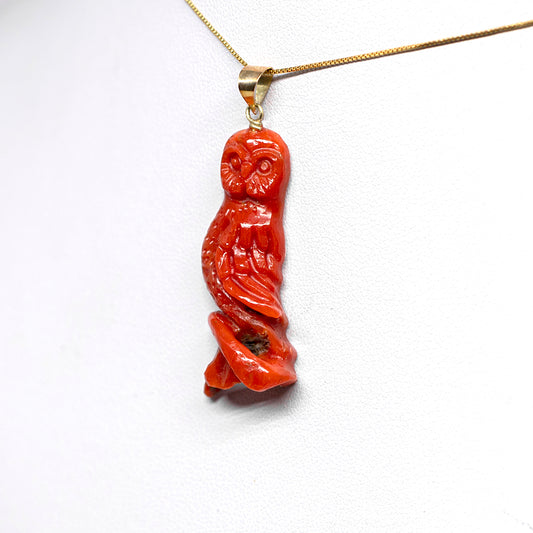 Pendente in Corallo 'Gufo'