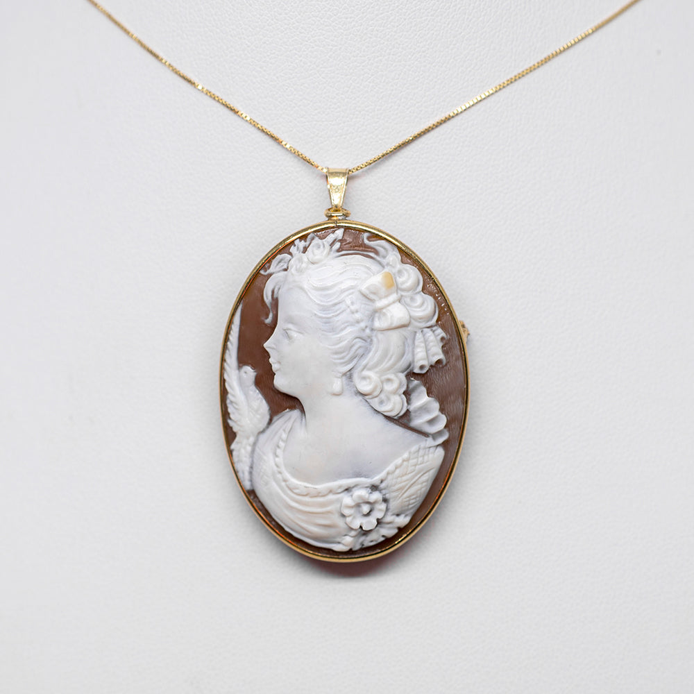 Pendant Brooch Cameo Profile Woman