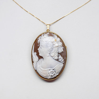 Pendant Brooch Cameo Profile Woman