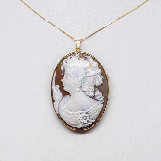 Pendant Brooch Cameo Profile Woman