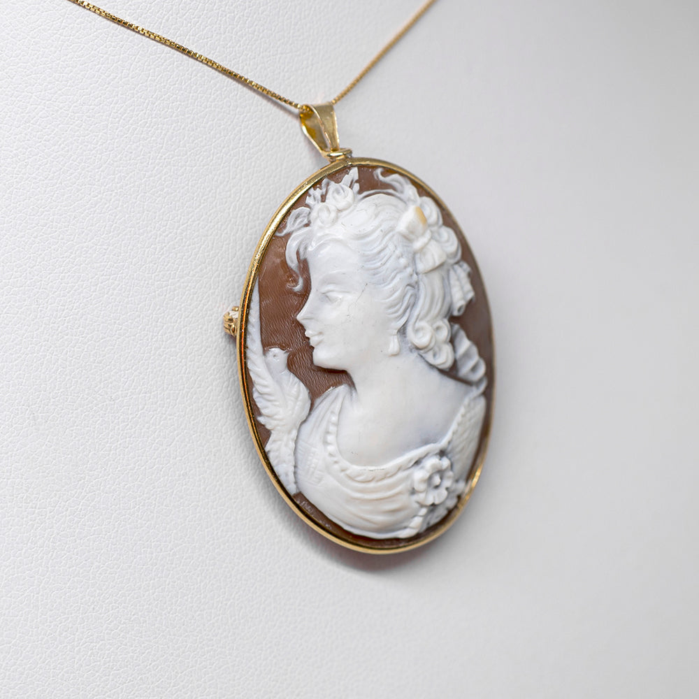 Pendant Brooch Cameo Profile Woman