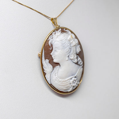 Pendant Brooch Cameo Profile Woman