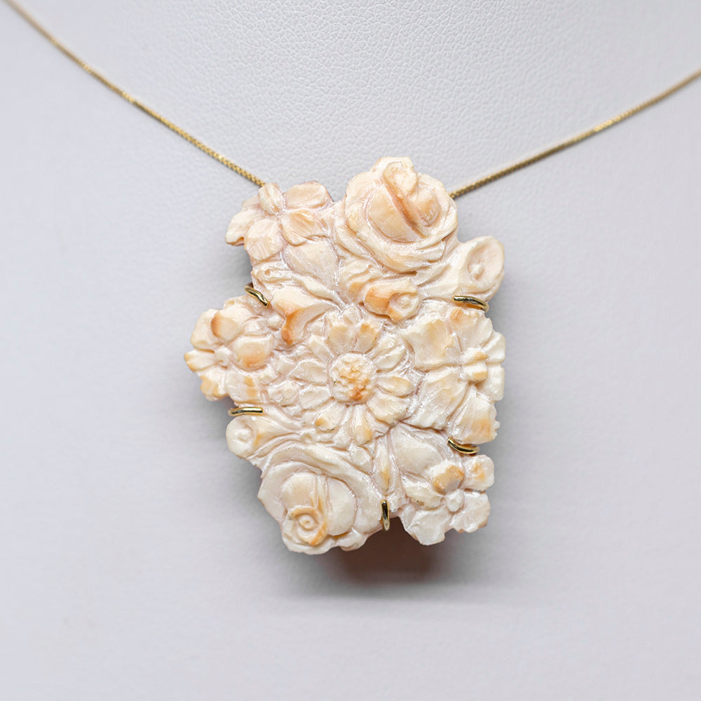 Spilla-Pendente-Cammeo-Artistico-Fiori