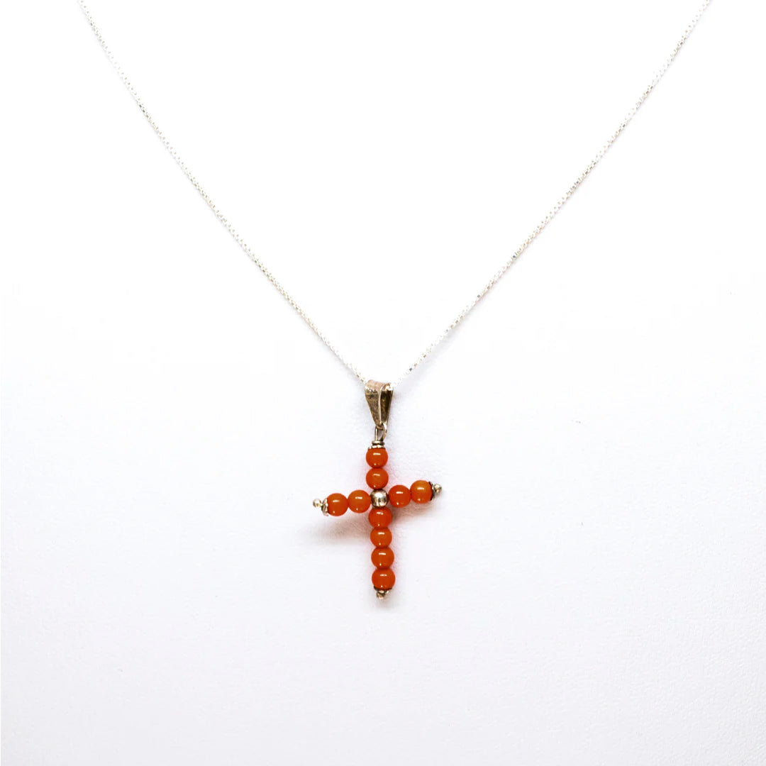 Coral Cross Pendant