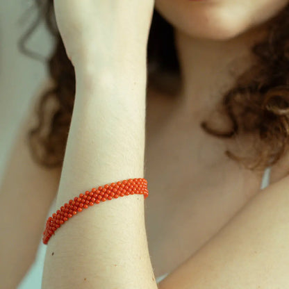 Bracciale Tessito Corallo Rosso