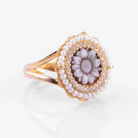 Flower Cameo Ring