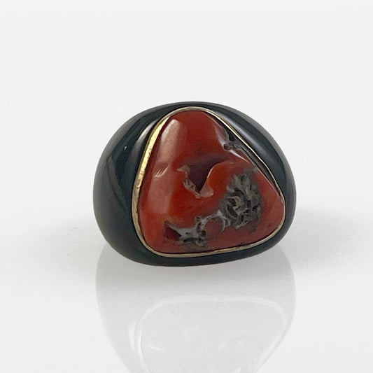 Anello con Sasso Corallo Rosso