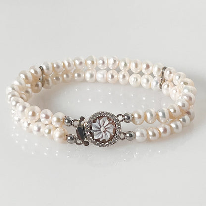 Bracciale Perle e Cammeo