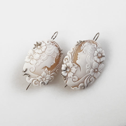 Cameo Earrings Profile Woman