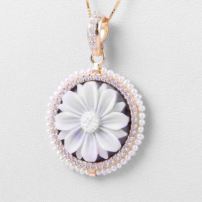 Collana Cammeo con Perline e Zirconi