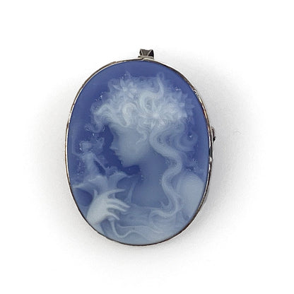 Pendant Brooch Cameo on Agate Woman Profile