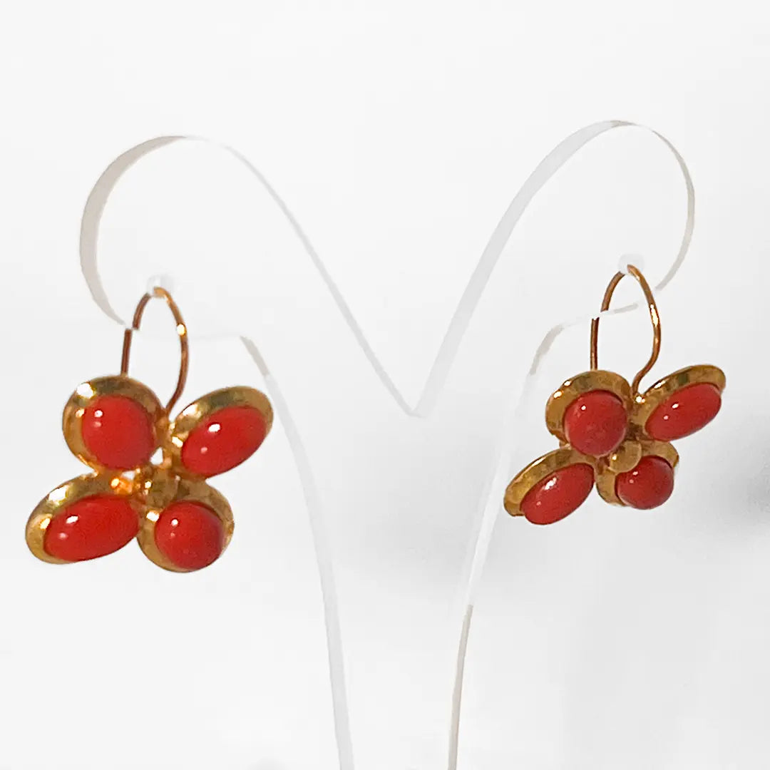 Red Coral Earrings 