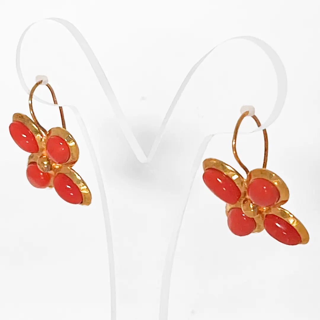 Red Coral Earrings 