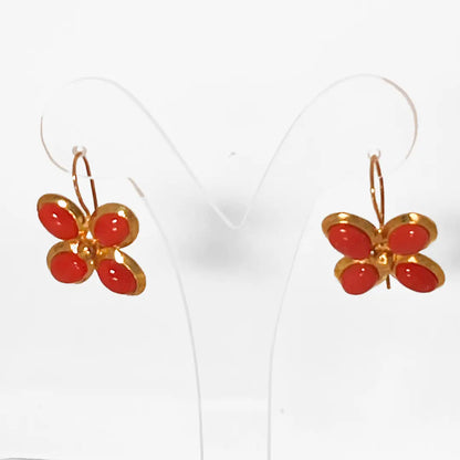 Red Coral Earrings 