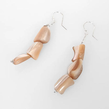 Fantasy Earrings in Silver and Mother of Pearl