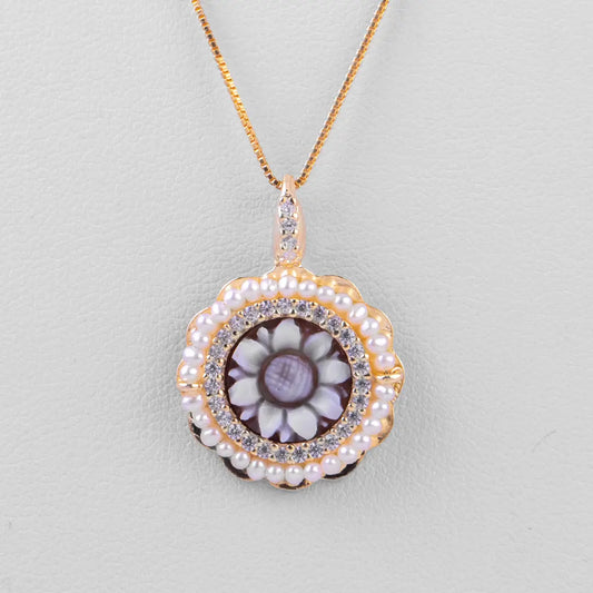 Cameo Pendant Beads and Zircons