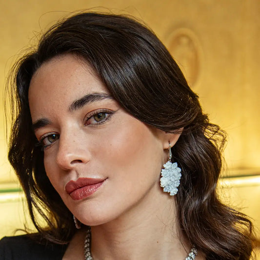 Artistic Cameo Earrings Flowers