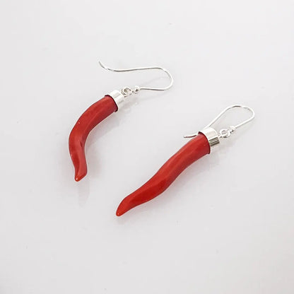 Horn Coral Earrings Lucky Charm
