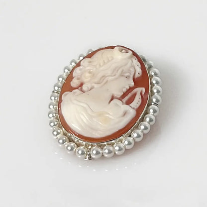 Cameo Pendant Brooch Profile Woman