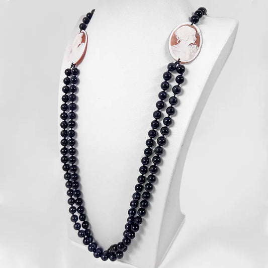 Collana Agata con Cammeo Profilo Donna