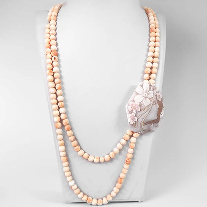 Collana Perle di Conchiglia con Cammeo