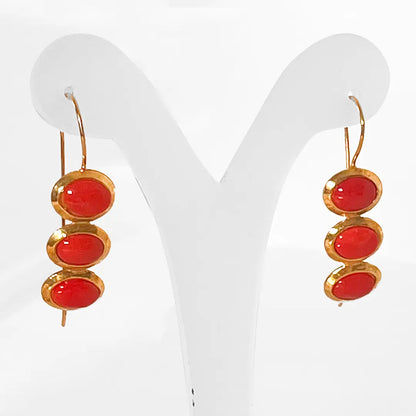 Red Coral Earrings 