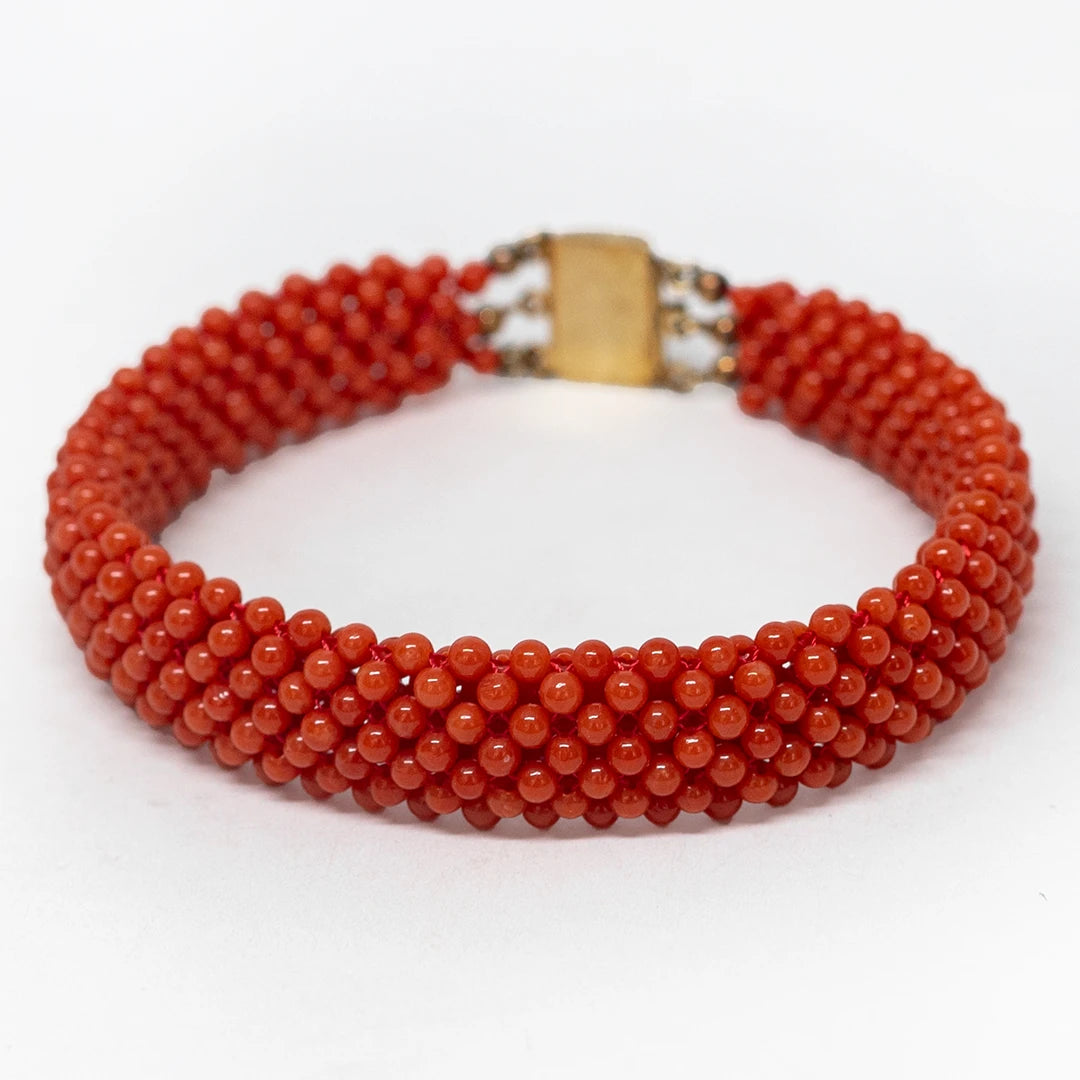 Bracciale Tessito Corallo Rosso