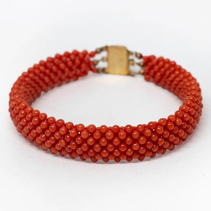 Bracciale Tessito Corallo Rosso