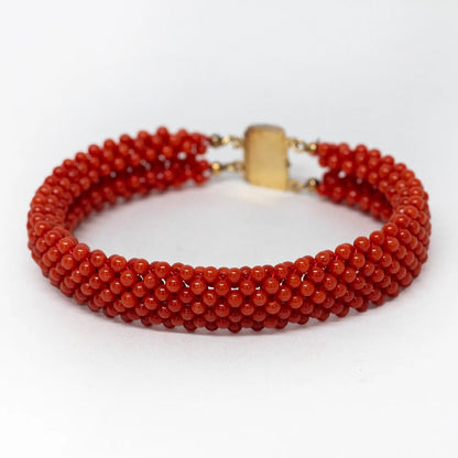 Bracciale Tessito Corallo Rosso
