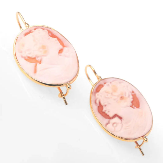 Cameo Earrings Profile Woman