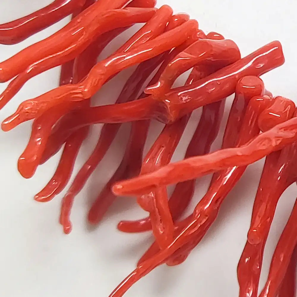 Red Coral Fringed Necklace